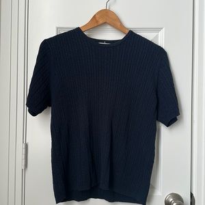 Black Pendleton short sleeve sweater